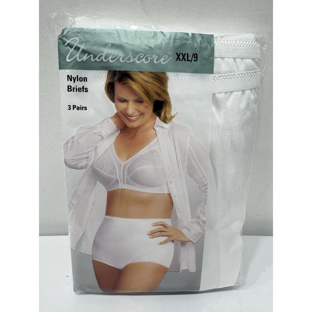 Underscore Nylon Briefs Panties Size 9 xxl Pack of 3 Granny Panties Vintage New